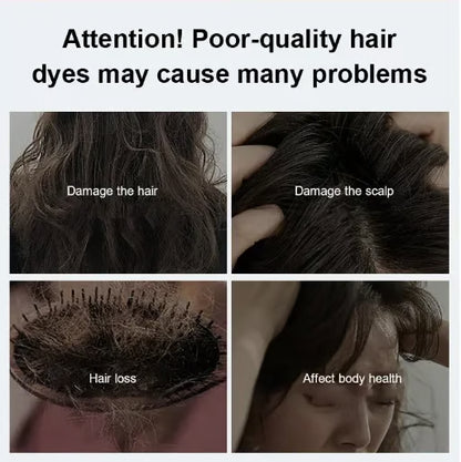 Herbal foam hair color shampoo – natural black and brown shades for all hair types.