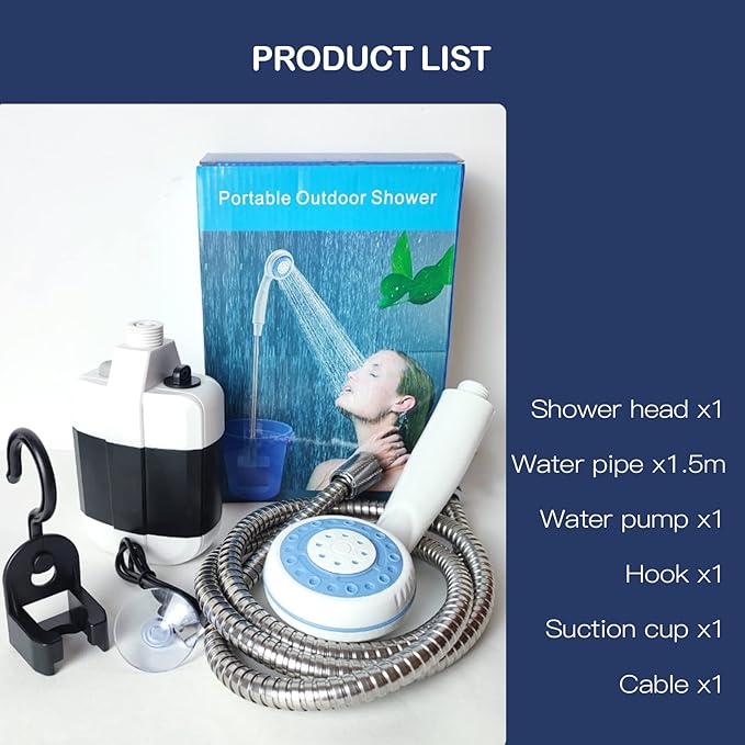 Portable Camping Shower USB Rechargeable Outdoor Shower