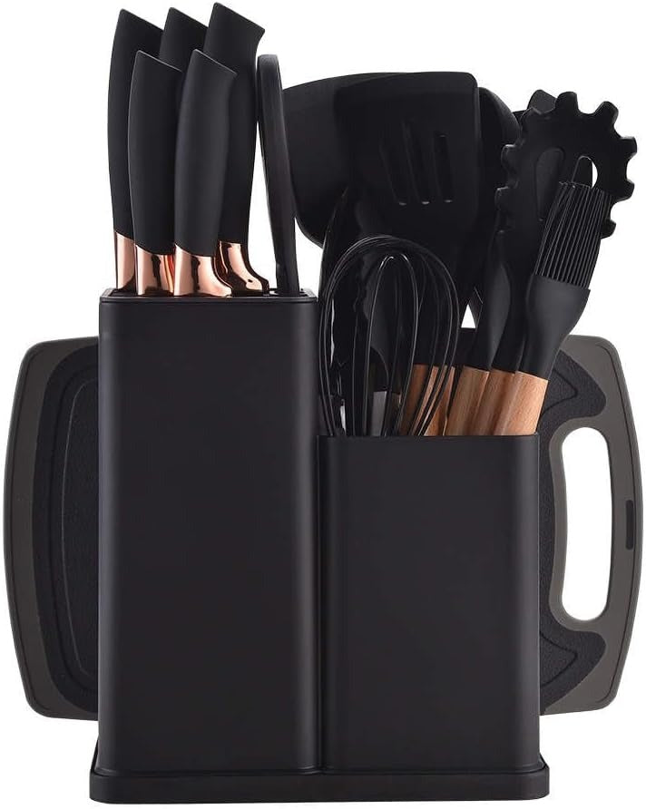 19-Piece Kitchen Utensil & Knife Block Set