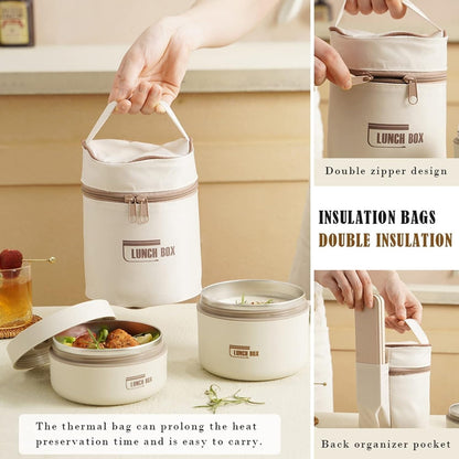 3 Pcs Portable Insulated Lunch Box Set