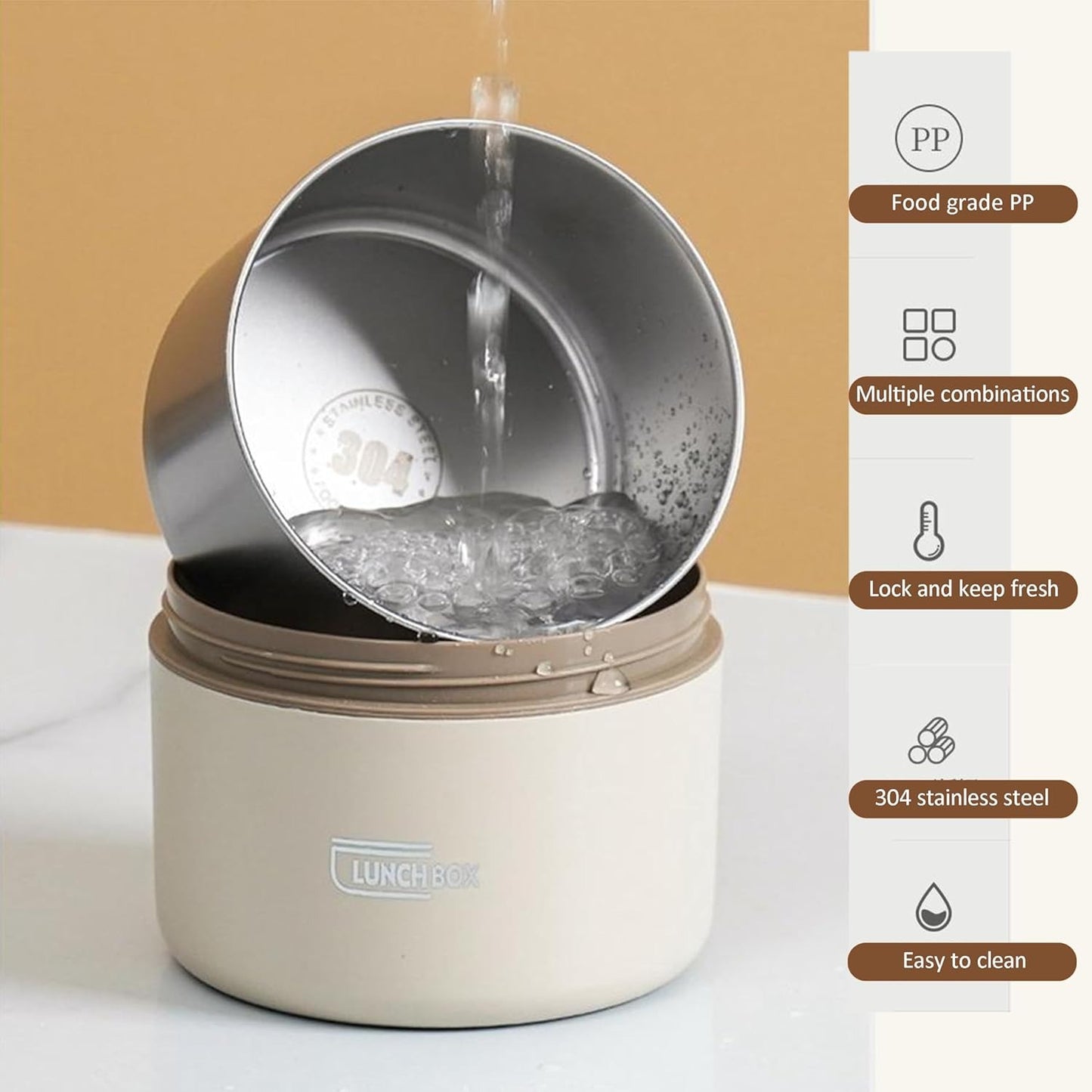 3 Pcs Portable Insulated Lunch Box Set